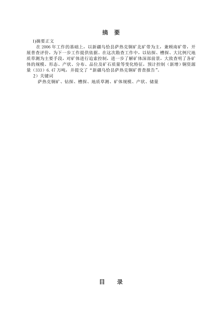 新疆乌恰县萨热克铜矿普查设计.doc_第2页