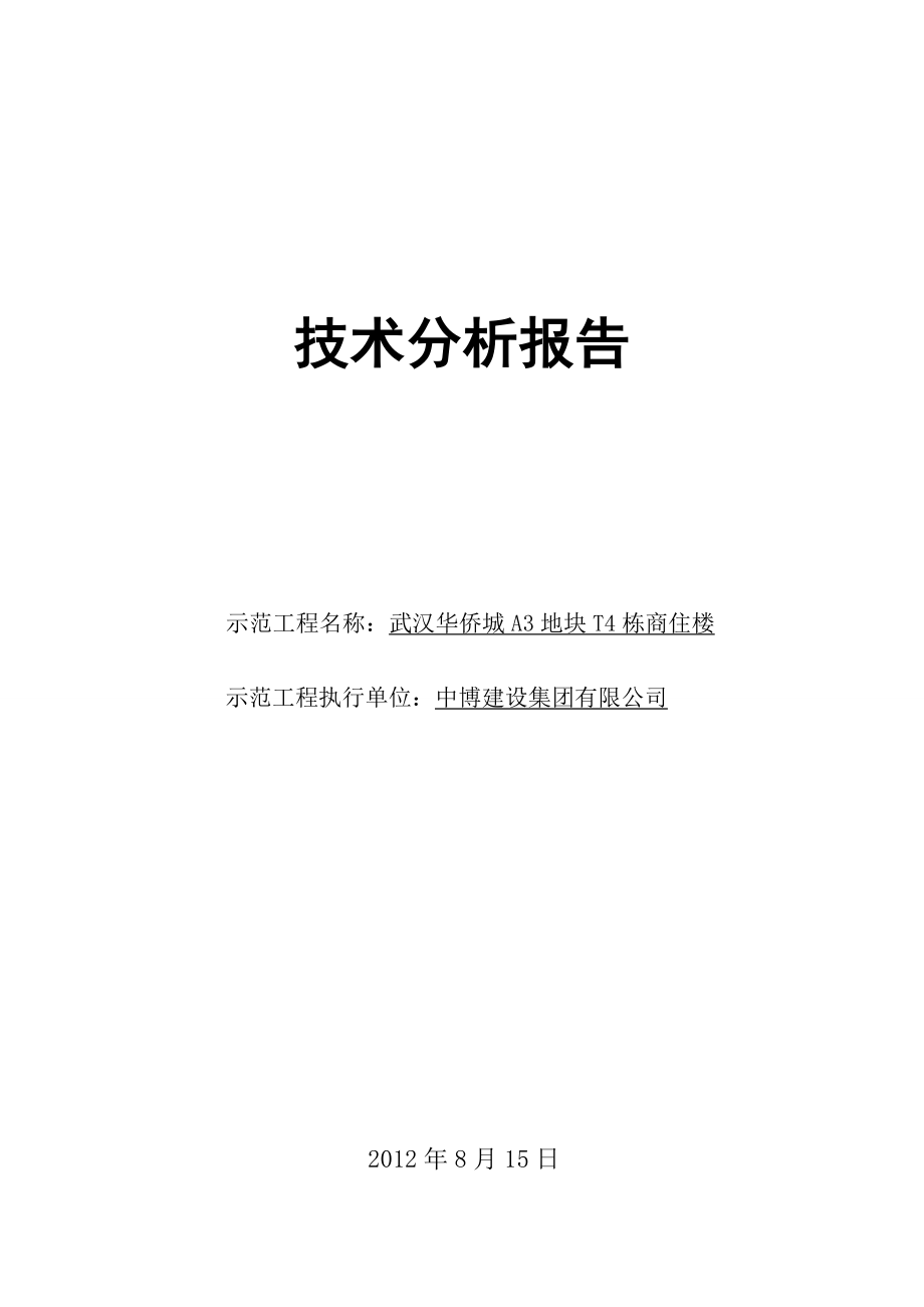 武汉华侨城A3地块T4栋商住楼技术分析报告.doc_第1页