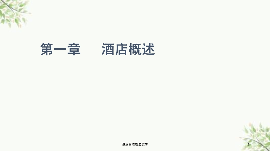 酒店管理概述教学ppt课件.ppt_第1页