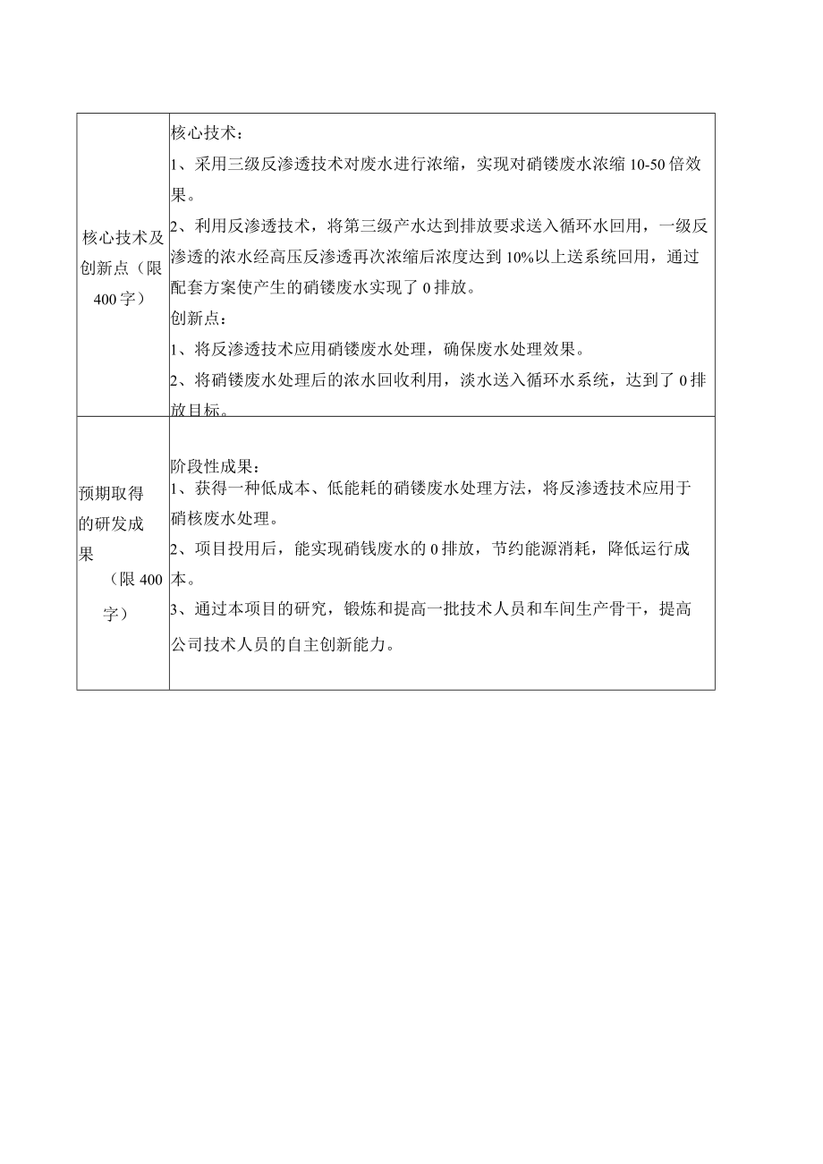 硝铵废水处理反渗透工艺研究立项申请书.docx_第3页