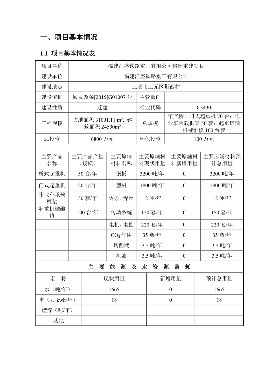 环境影响评价报告公示：汇盛铁路重工搬迁重建三明市三元区荆西村环评报告.doc_第2页