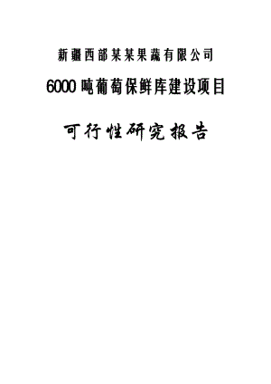 6000吨葡萄保鲜库建设项目可行性建议书.doc