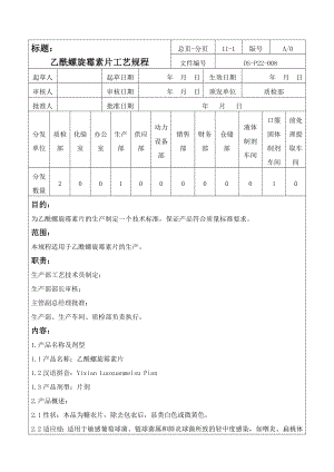 药业公司操作工艺规程乙酰螺旋霉素片工艺规程.doc