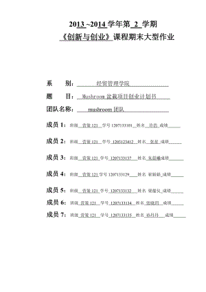 mushroom盆栽项目策划书.doc