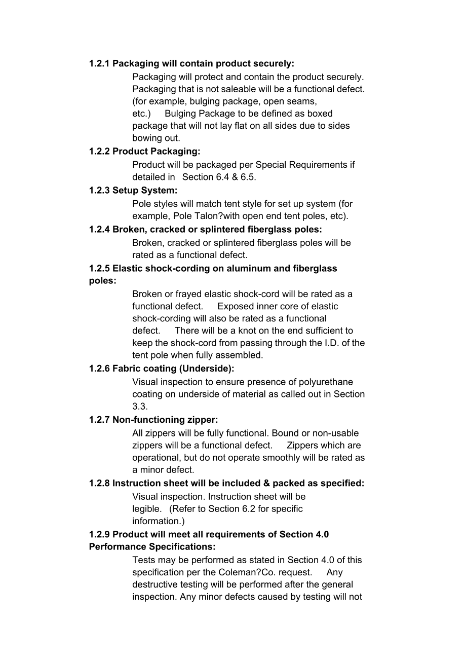 户外用品帐篷行业检测标准 (Tent defectstest regulation).doc_第3页