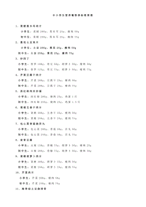 中小学生营养餐季标准菜谱.doc