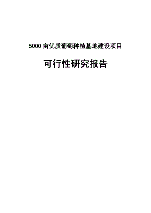 5000亩优质葡萄种植基地建设项目可行性研究报告.doc