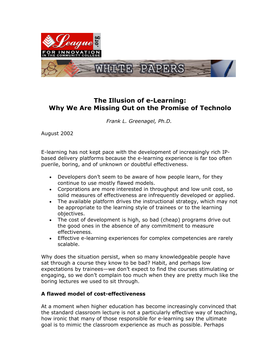 The Illusion of eLearning Why We Are Missing Out on the Promise of Technolo.doc_第1页