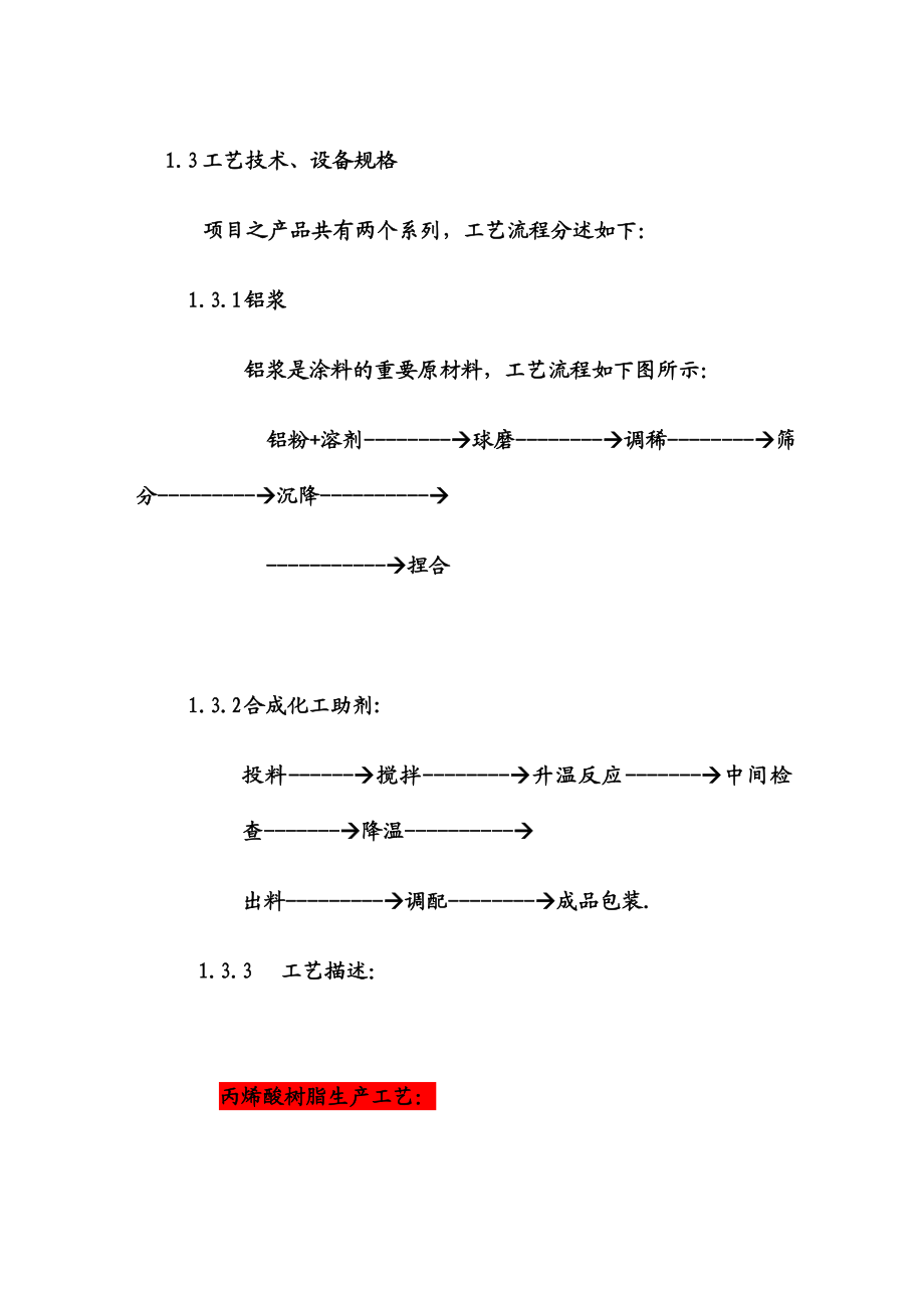 【精品】产600吨铝浆化工助剂生产项目可行性分析报告.doc_第2页