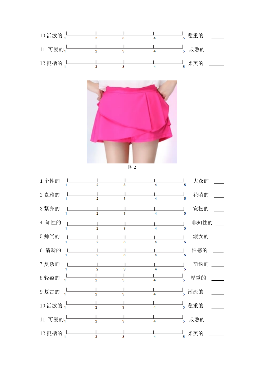 基于感性工学的夏季女性短裤设计研究问卷.doc_第2页