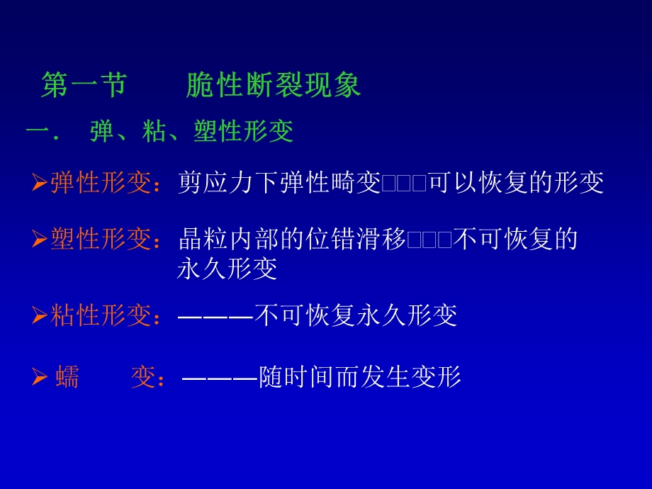 第一节-脆性断裂现象第二节-理论结合强度第三节-Griffith微裂...要点课件.ppt_第2页