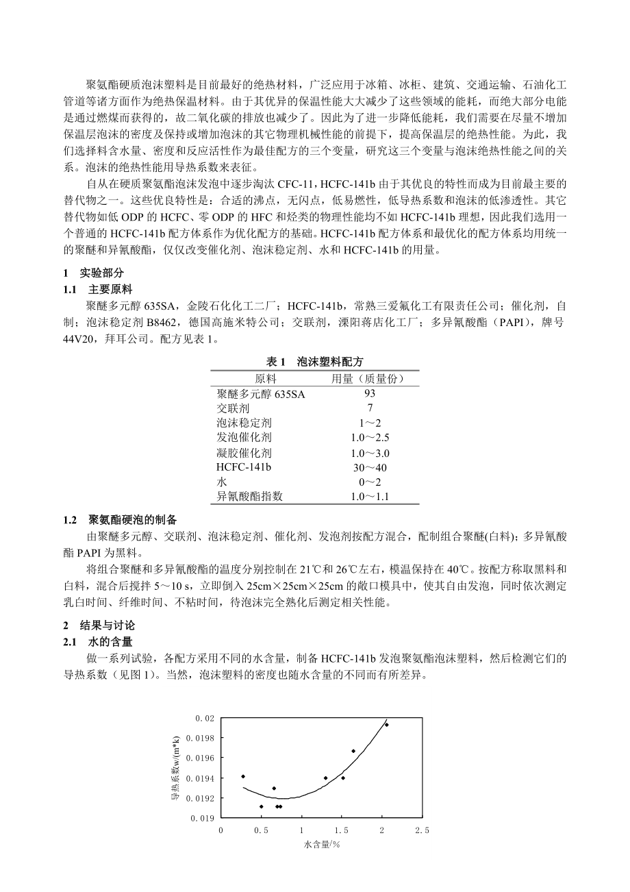 HCFC141b型聚氨酯组合料的研制.doc_第2页