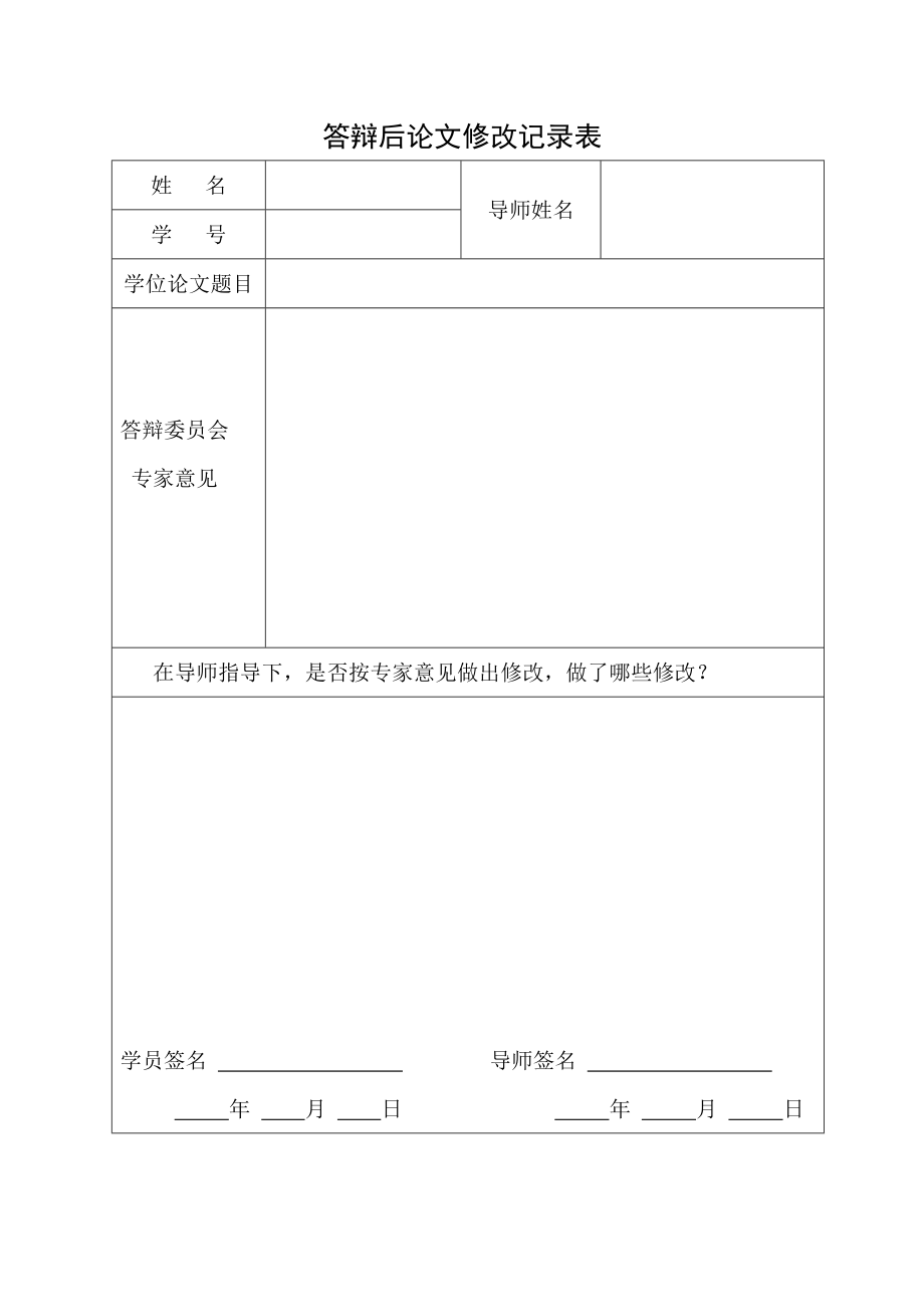 答辩后论文修改记录表.doc_第1页