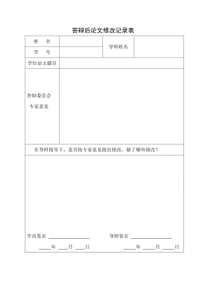 答辩后论文修改记录表.doc