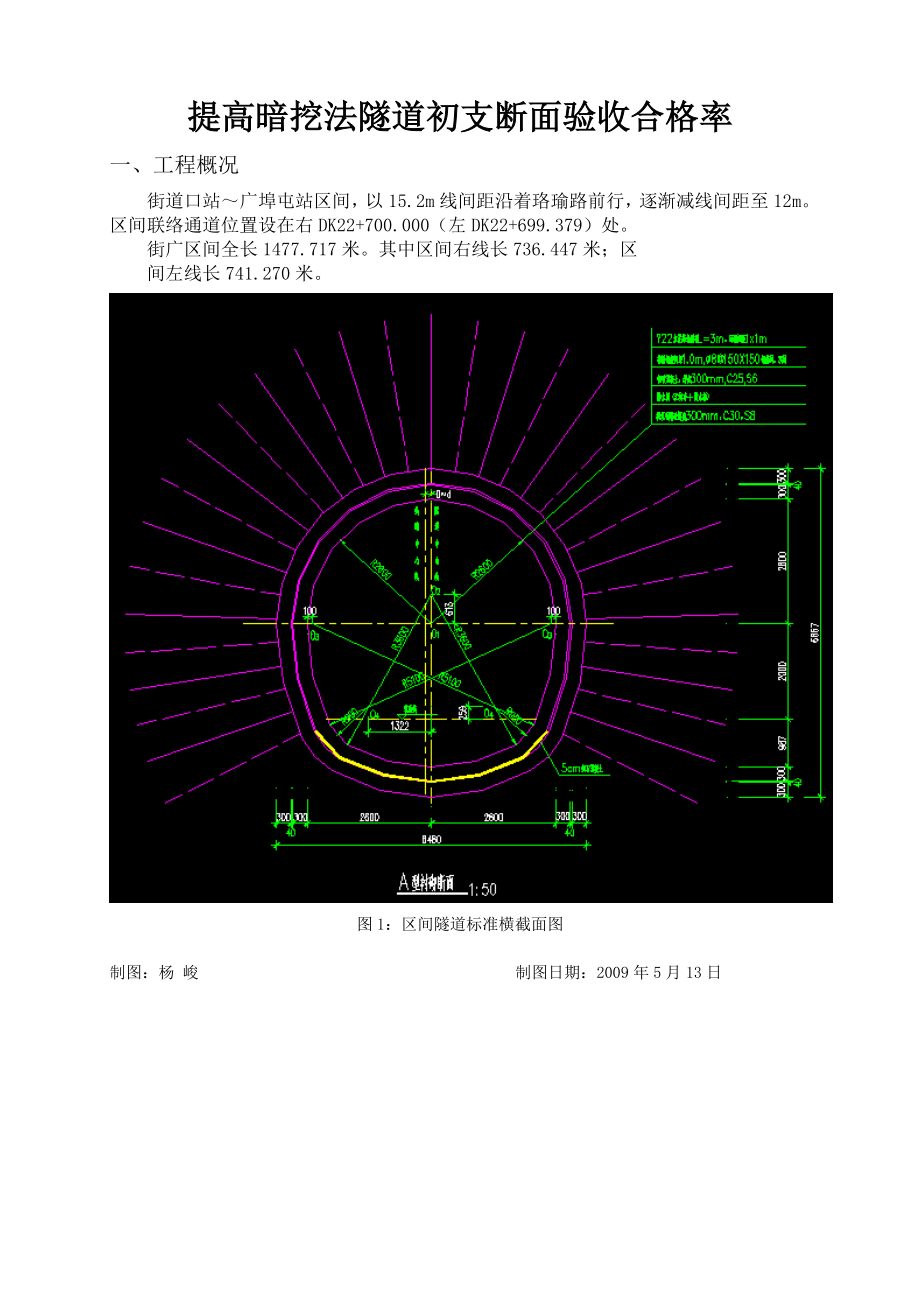 提高暗挖法隧道初支断面验收合格率(QC)要点.doc_第1页