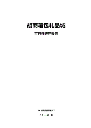 XX年10月银川市兴庆区胡商箱包礼品城可行性研究报告.doc