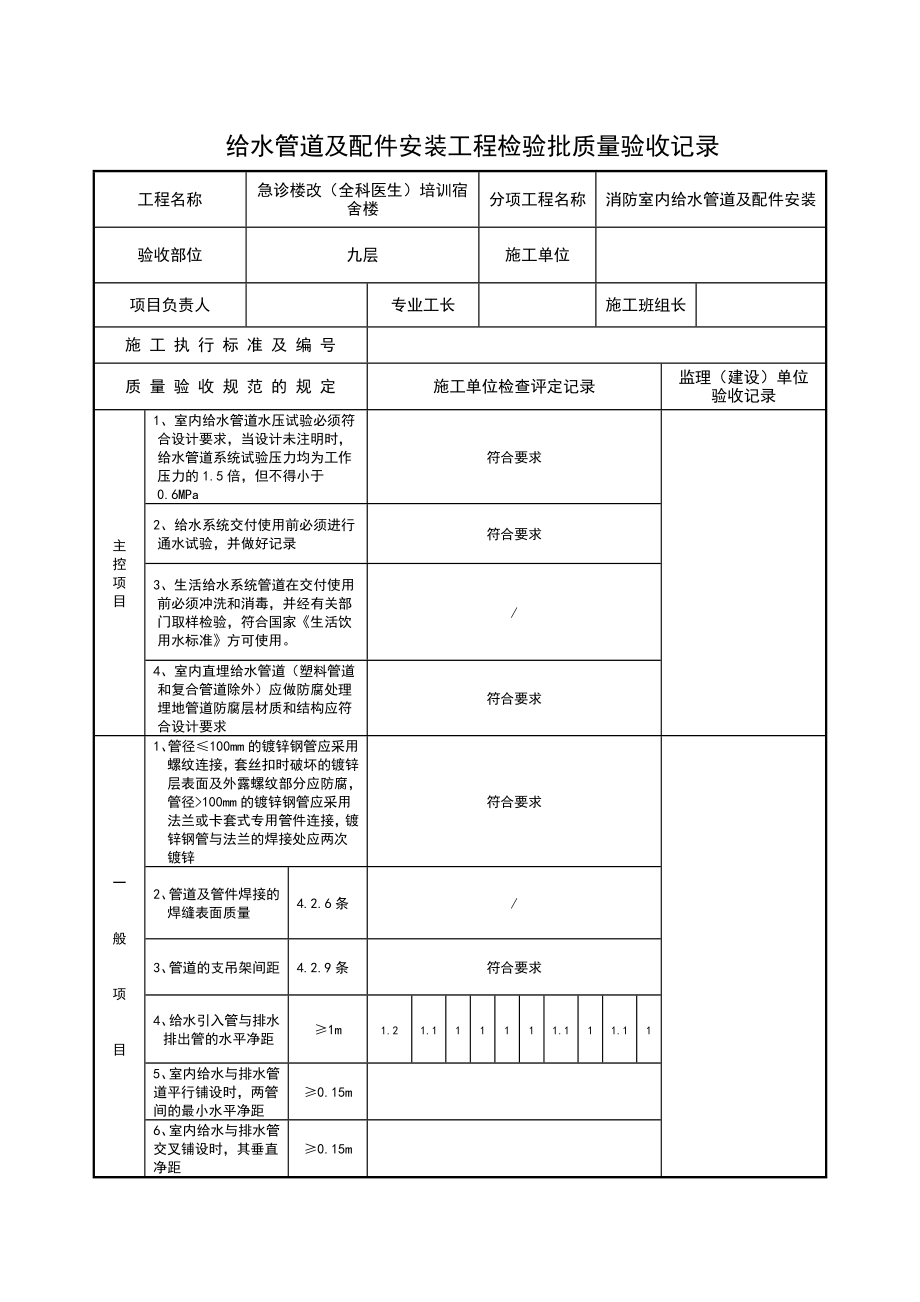 消防的水管道检验批.doc_第3页