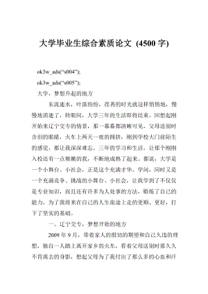 大学毕业生综合素质论文 (4500字).doc