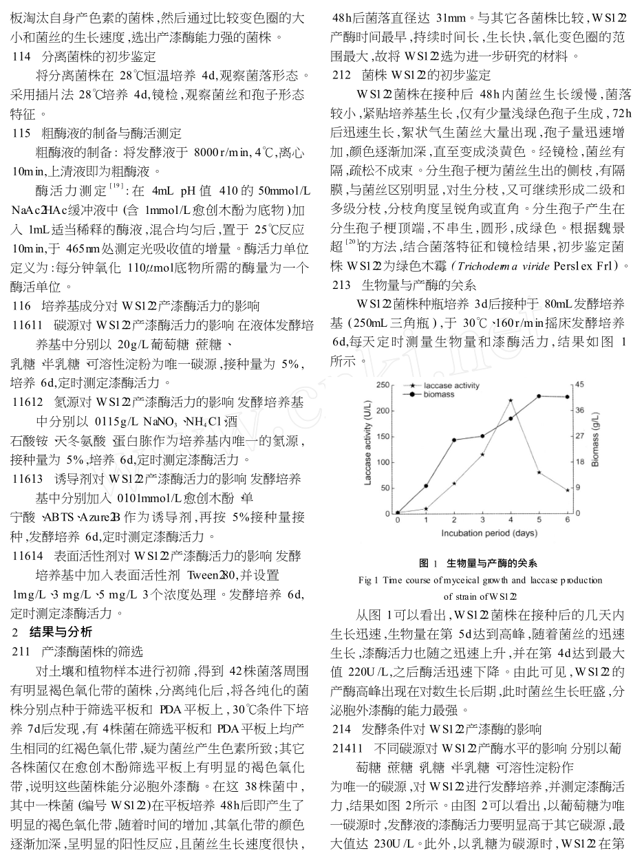 一株产漆酶菌株的筛选鉴定和发酵条件的研究.doc_第2页