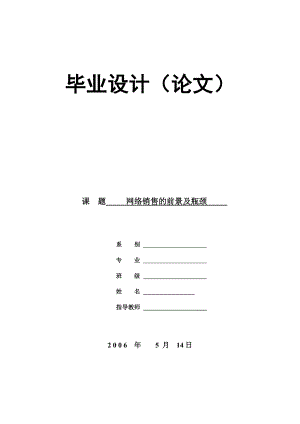 网络销售的前景及瓶颈毕业论文.doc