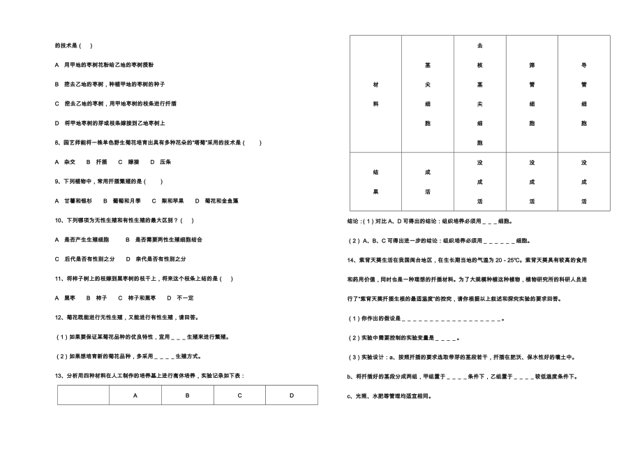 最新植物的生殖习题.doc_第2页