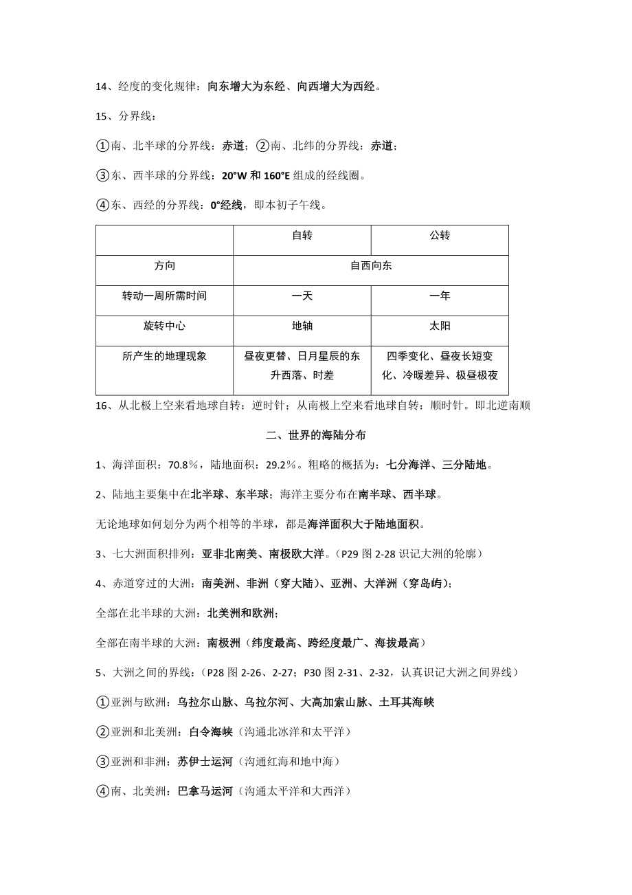 湘教版七年级上册地理重点归纳.docx_第3页