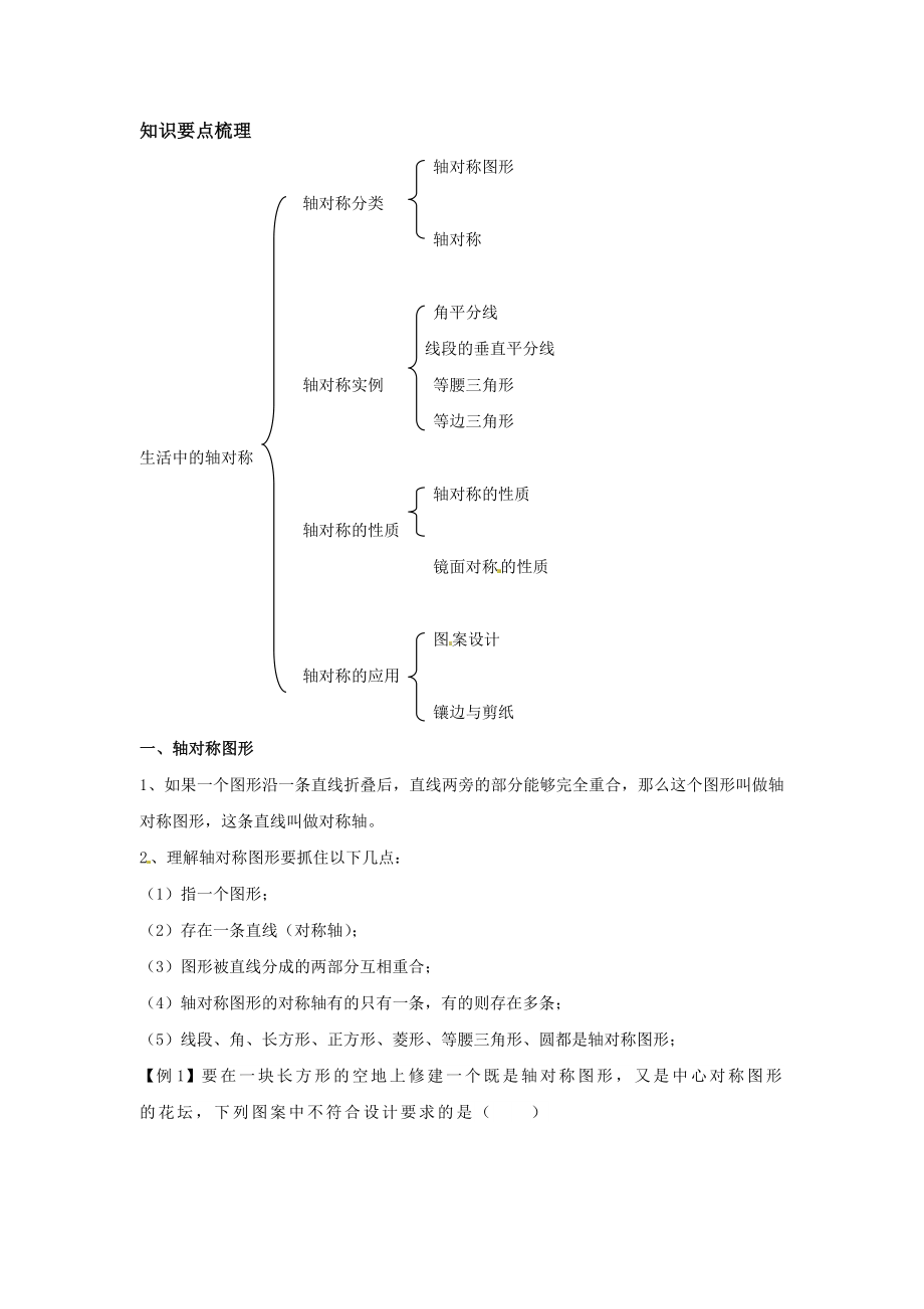 生活中的轴对称(知识点总结-基础-变式-提高)剖析.doc_第1页