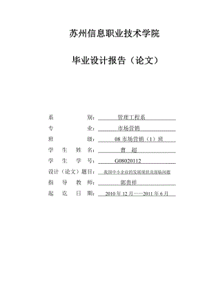 我国中小企业的发展现状及面临问题.doc