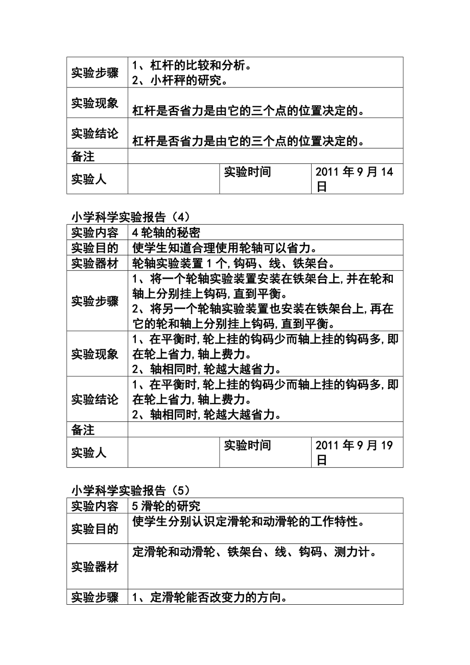 教科版小学六年级科学全册实验记录单.doc_第2页