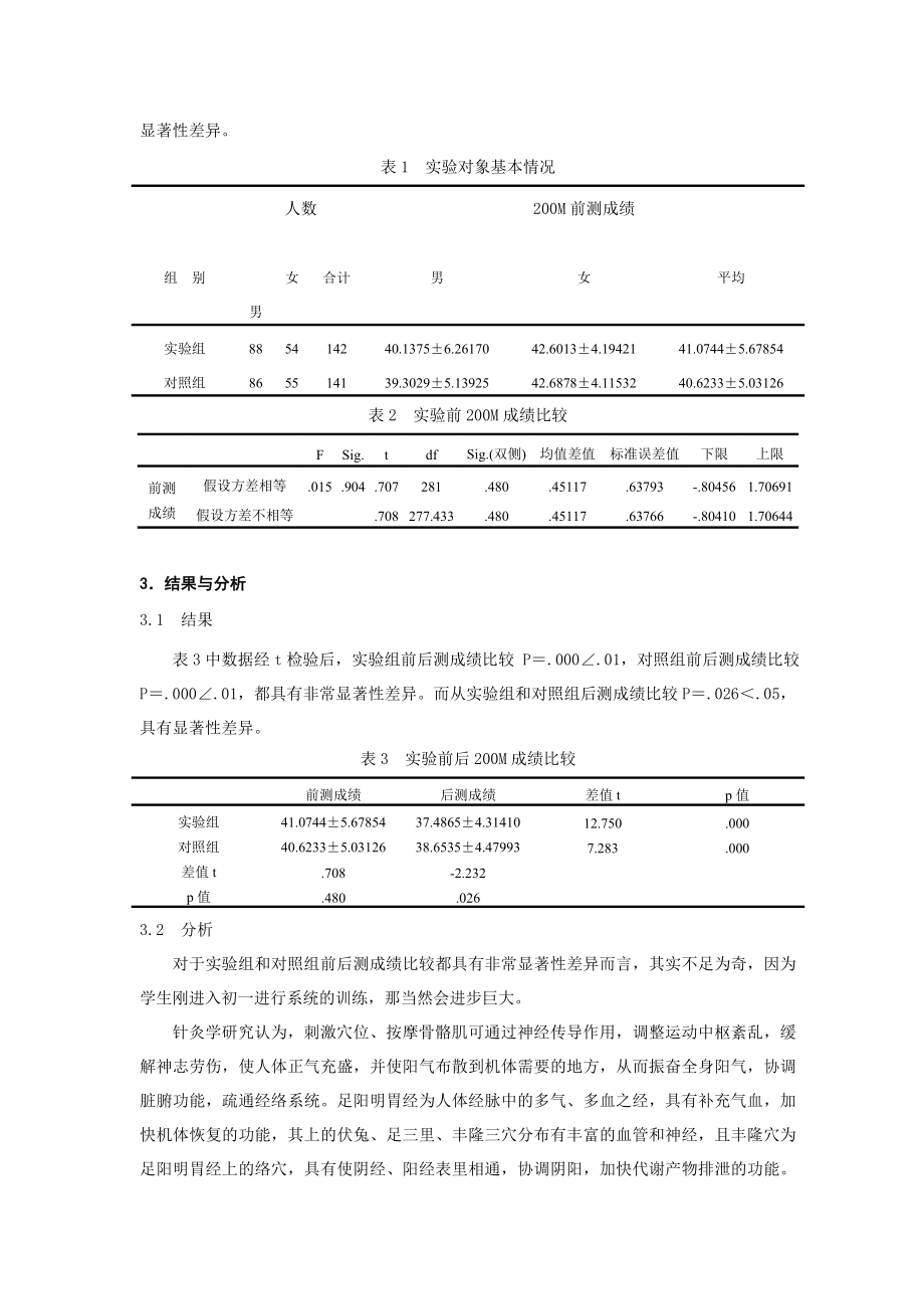 体育与健康论文：点穴、按摩有效改善200M运动能力的实践研究.doc_第2页