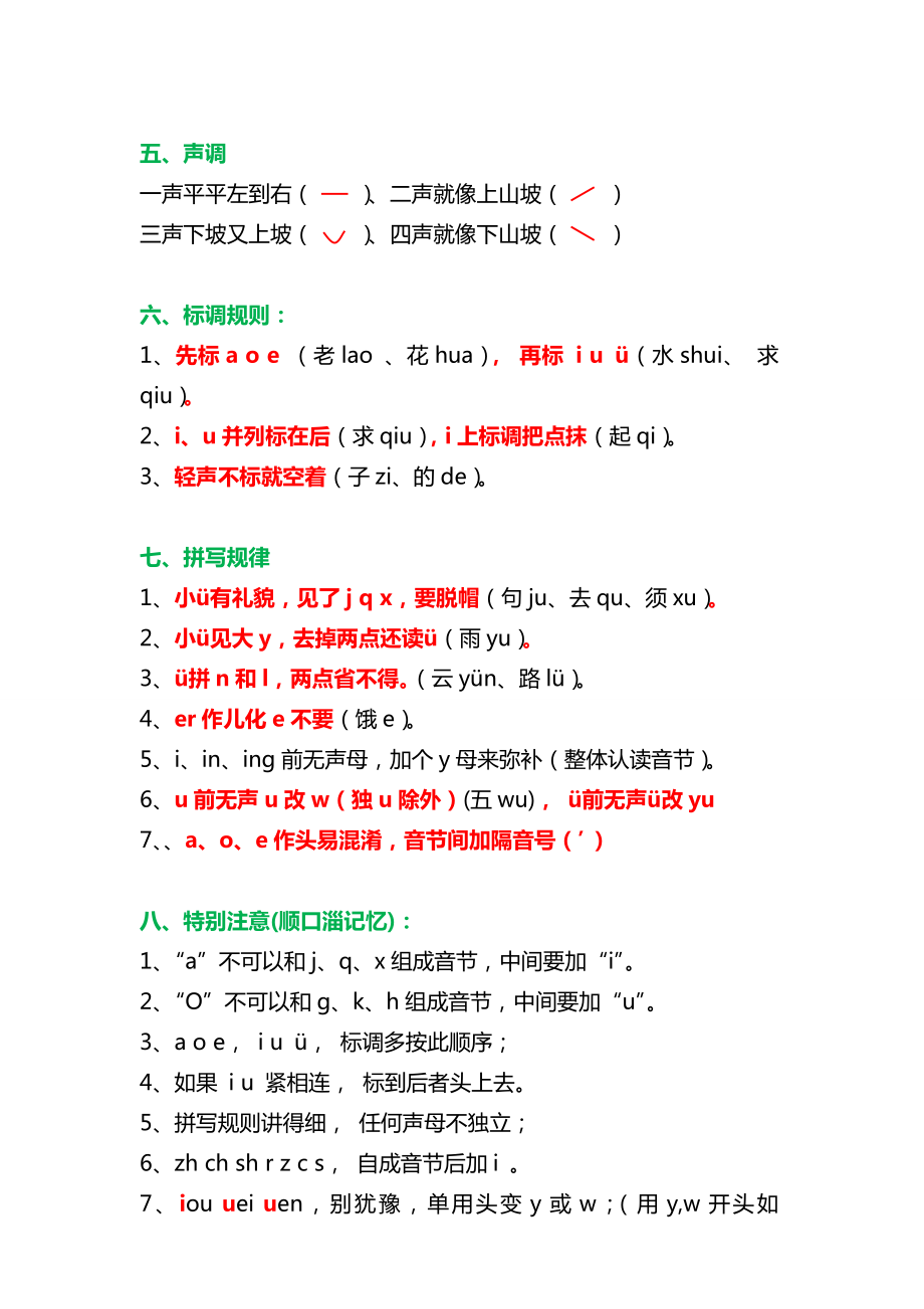 最新部教版小学一年级汉语拼音知识大全.doc_第2页