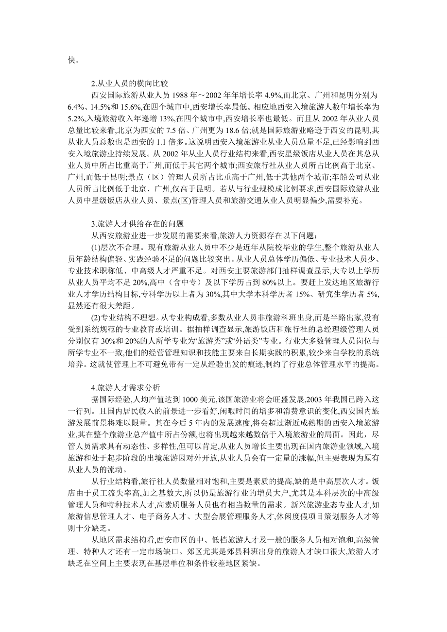 管理论文西安旅游人才需求与供给的时空动态分析.doc_第2页