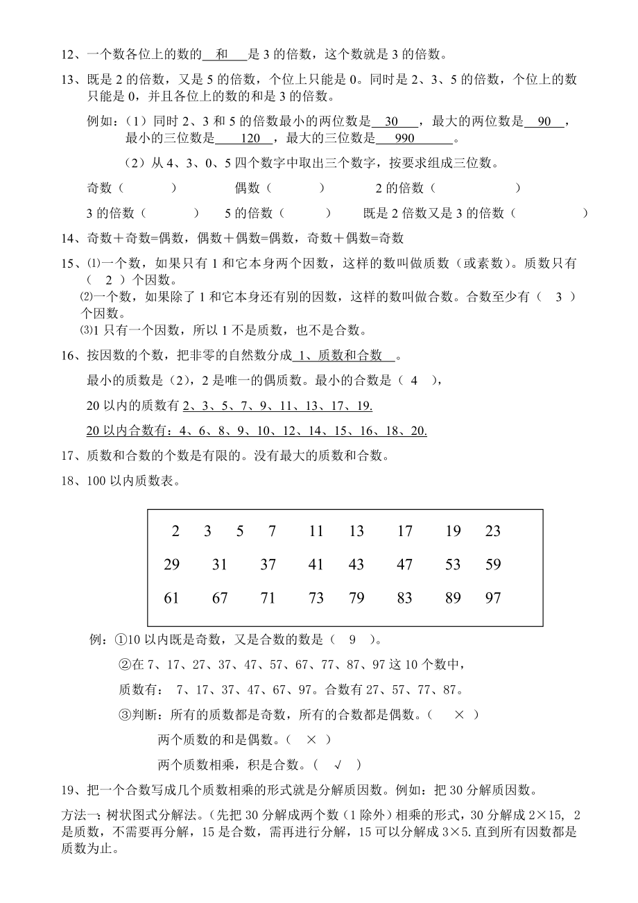 人教版小学五年级数学下册总复习资料.doc_第2页