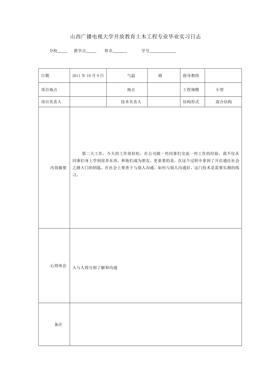 毕业实习日志(要求10页).doc_第2页