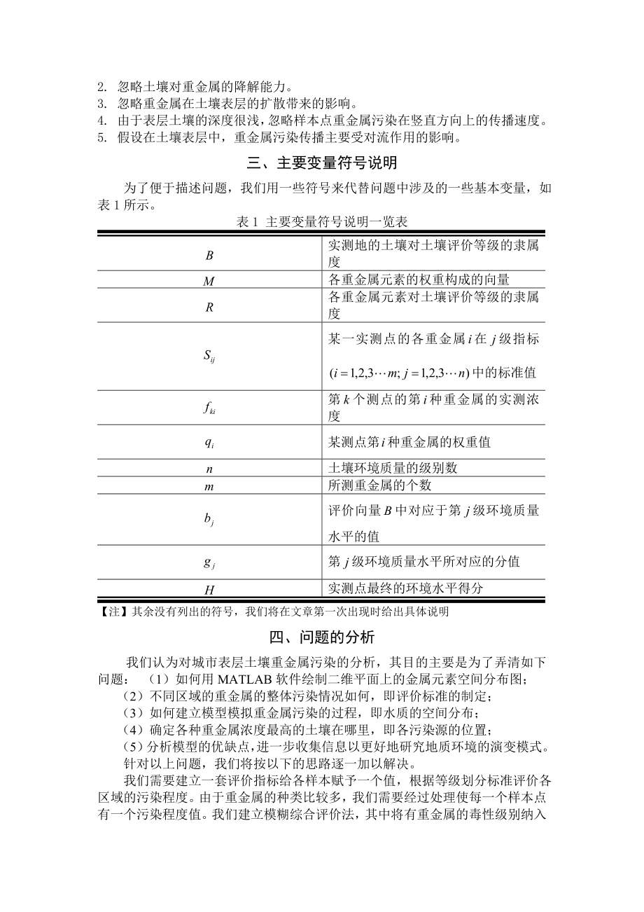 数学建模优秀论文城市表层土壤重金属污染综合分析模型.doc_第2页