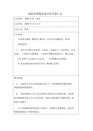 放射科图像质量评价记录.doc