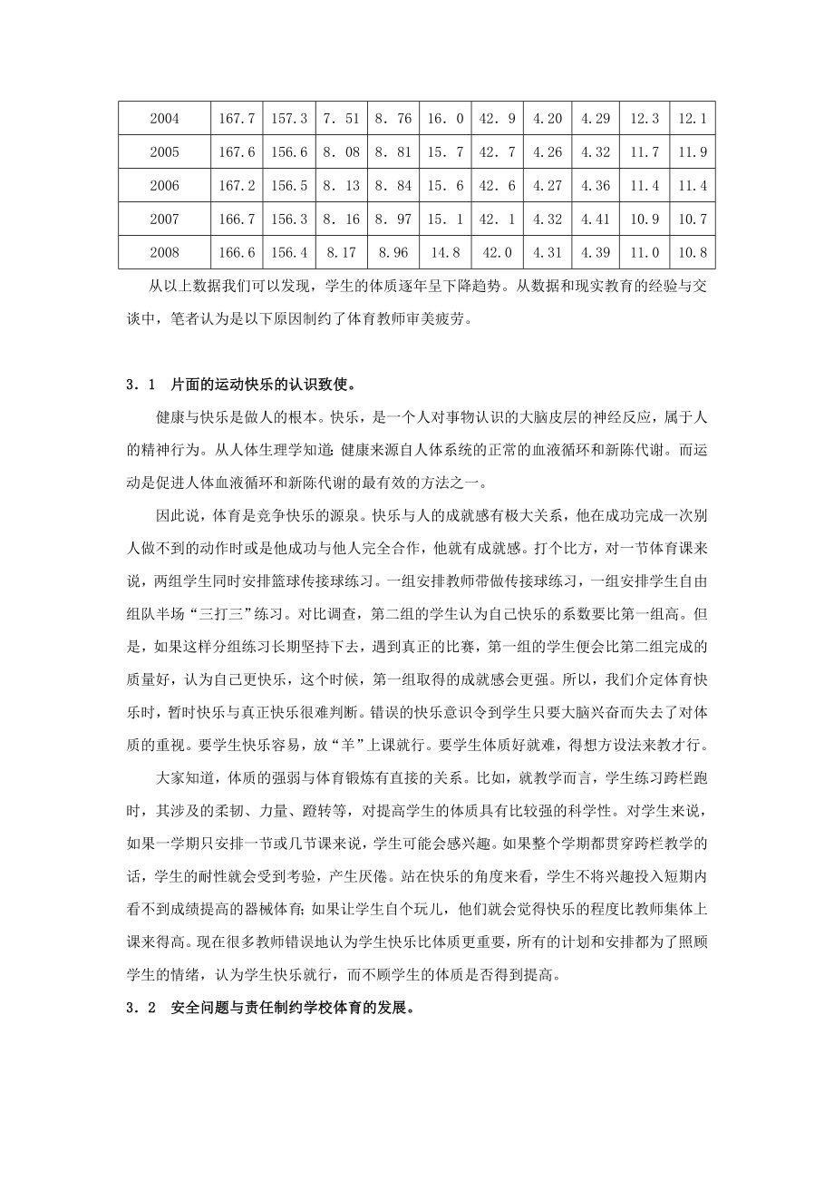 体育与健康论文：试分析体育教师审美疲劳与学生体质下降的原因.doc_第2页