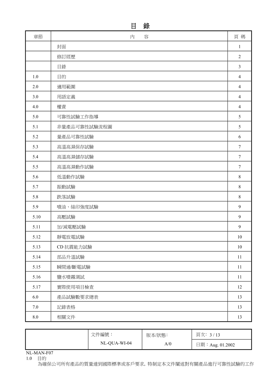 电子厂电子产品品保部可靠性试验作业指导书-经典.doc_第3页