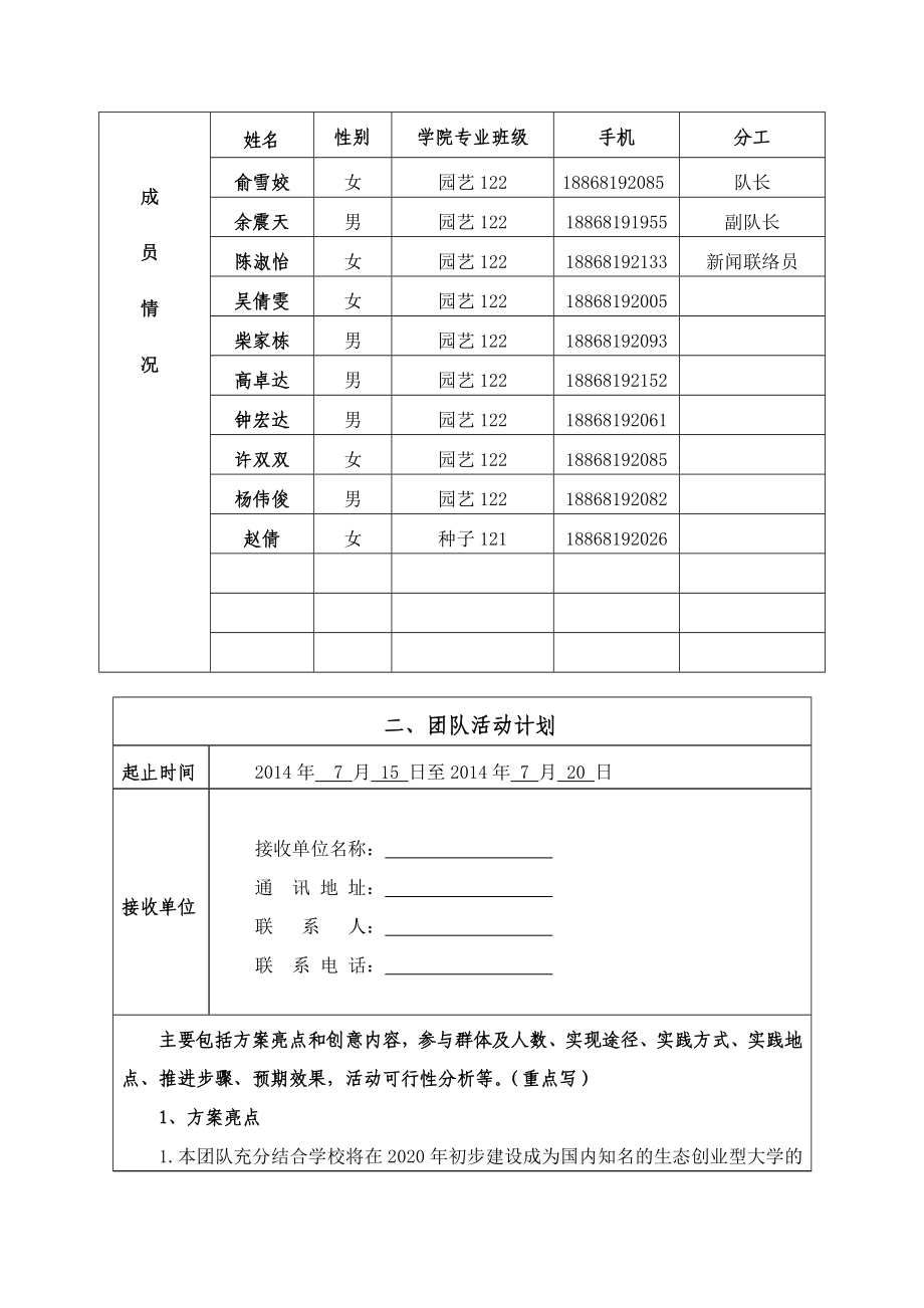 浙江农林大学暑期社会实践“科技支农”硕博志愿服务立项申报书.doc_第3页