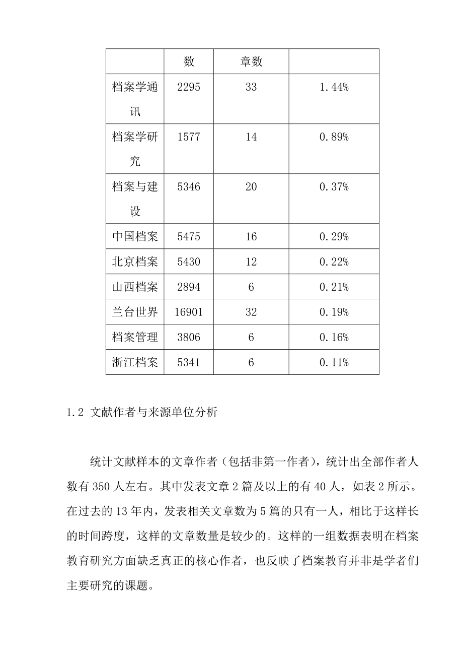 基于文献计量法的档案教育研究统计分析毕业论文.doc_第3页