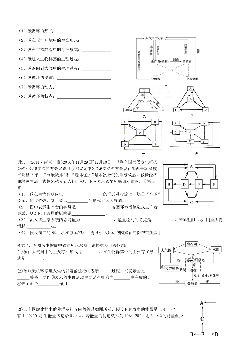 生态系统的能量流动和物质循环一轮复习学案带答案汇总.doc_第3页