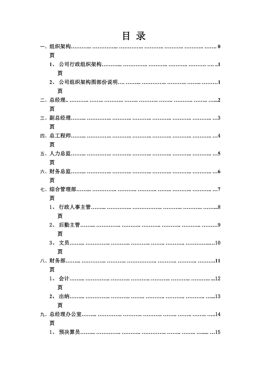 某建设工程公司部门职责及职位说明书.doc_第2页