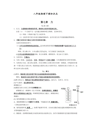 最新人教部编版八年级物理下册知识点总结.doc