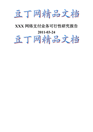 XXX网络支付业务可行性研究报告.doc