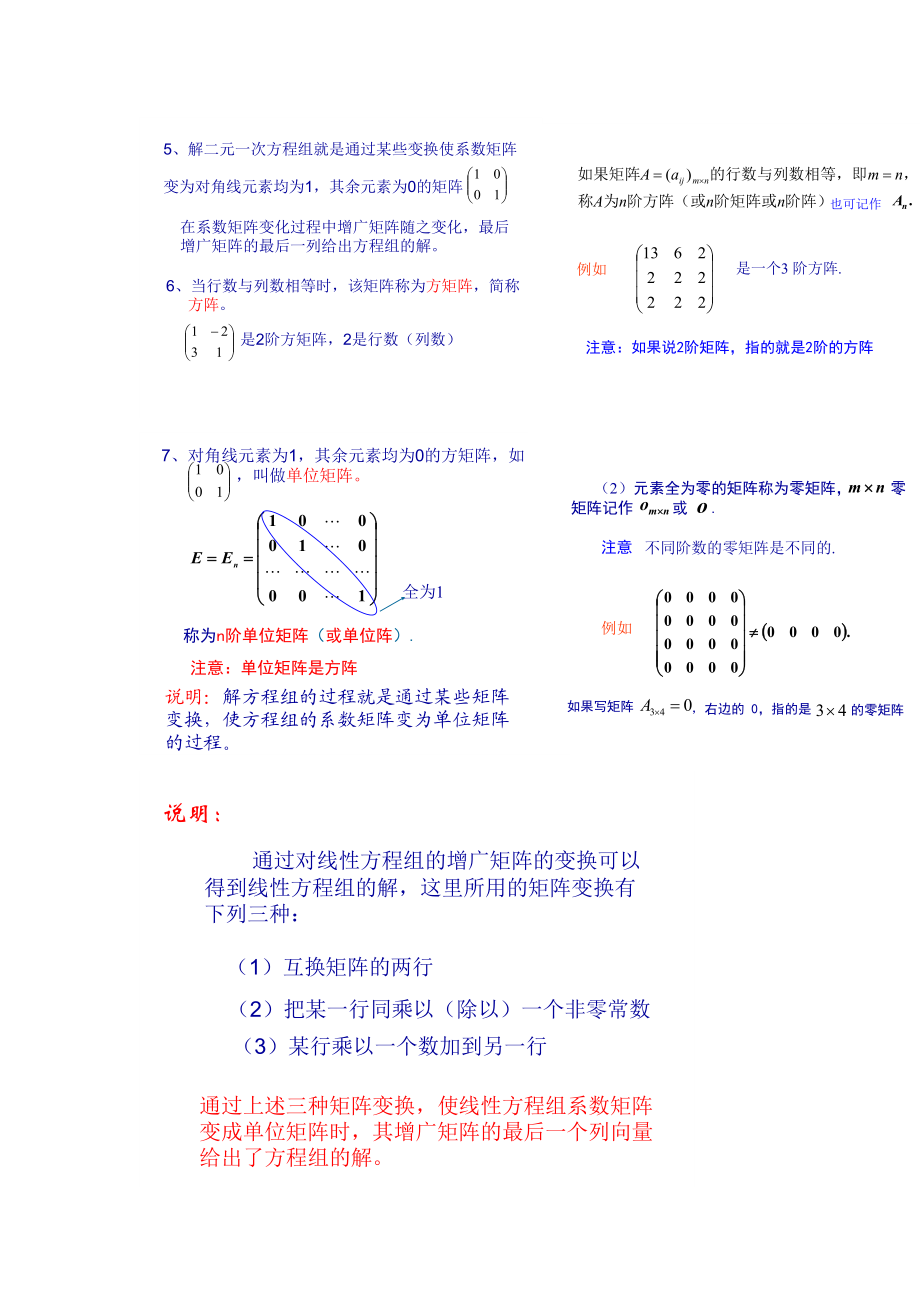 矩阵和行列式知识要点.doc_第2页