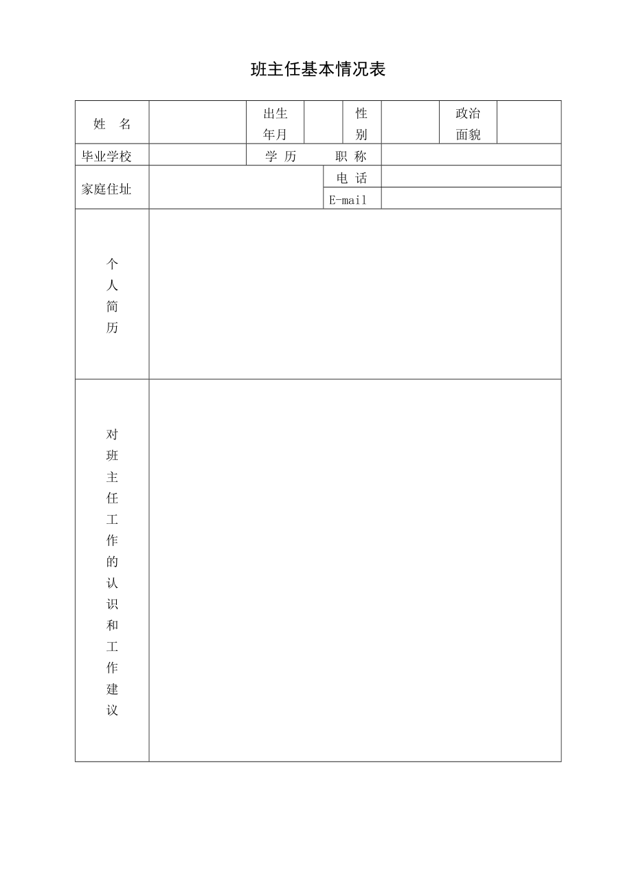 班主任基本情况表.doc_第1页