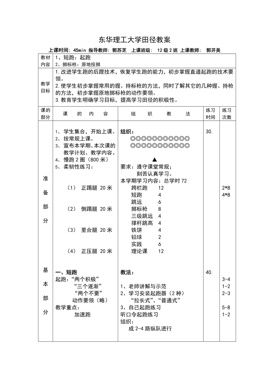 田径学期教案设计(全套).doc_第2页