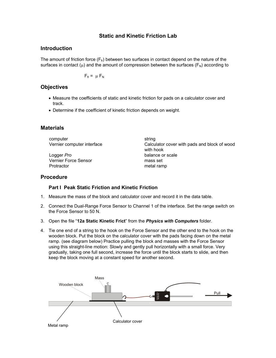 Static and Kinetic Friction Lab.doc_第1页