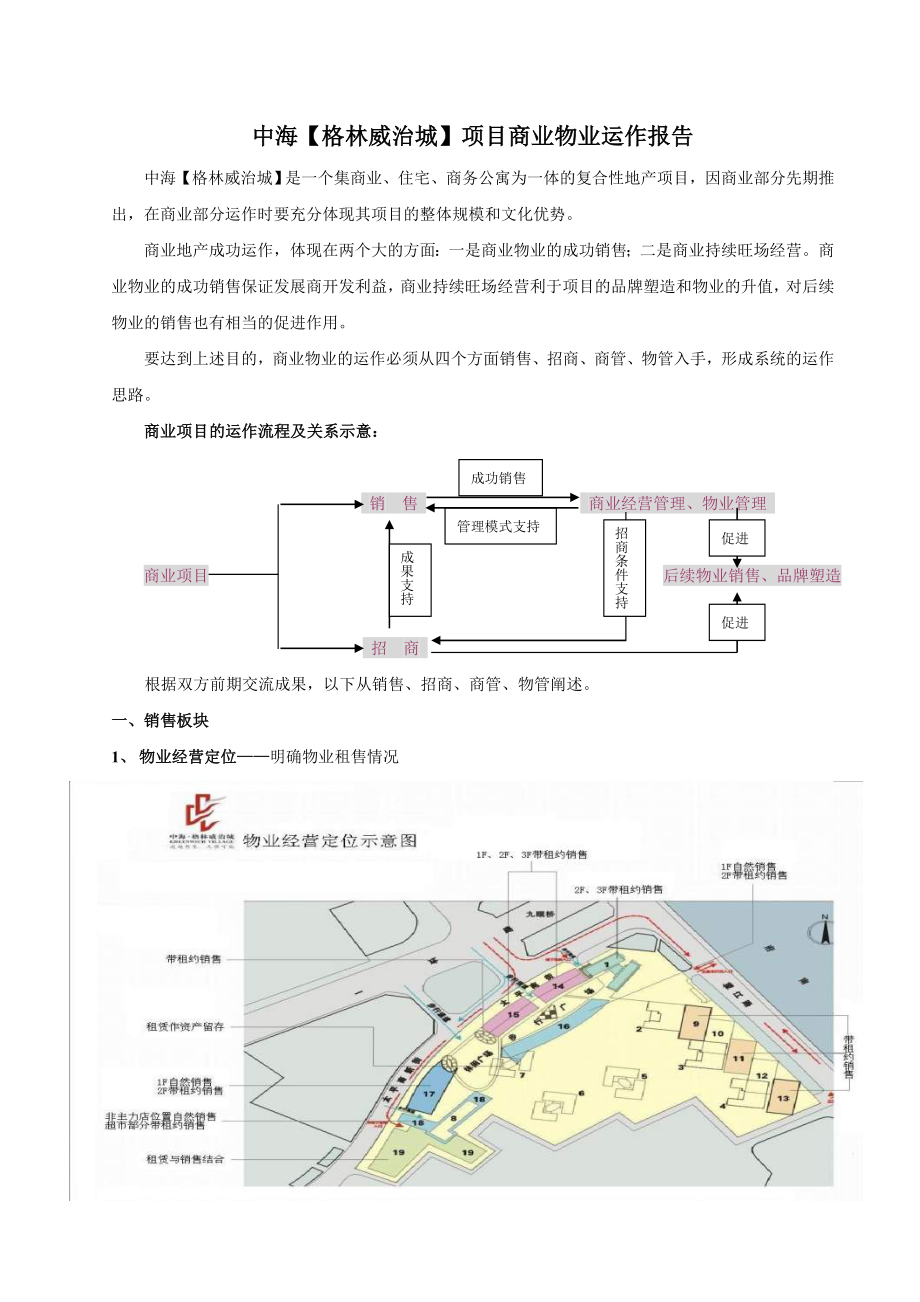 中海【格林威治城】项目商业物业运作报告.doc_第1页