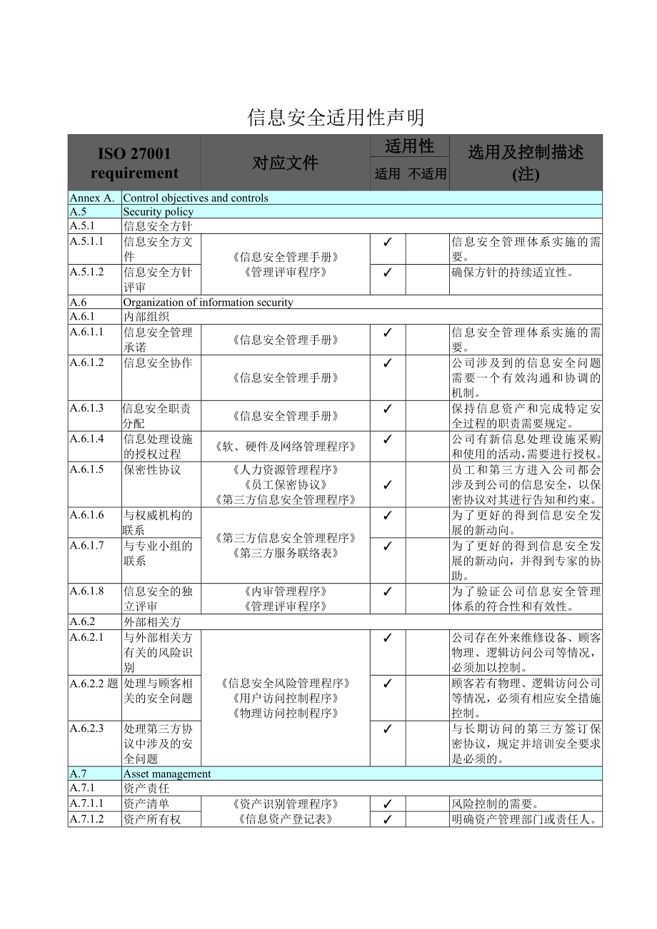 YSISMS0102信息安全适用性声明.doc_第3页